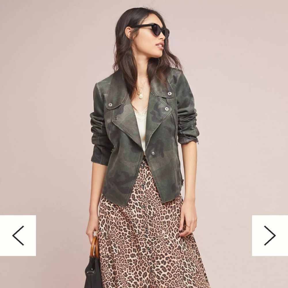 Anthropologie Marrakech Camo Moto Jacket Size XS